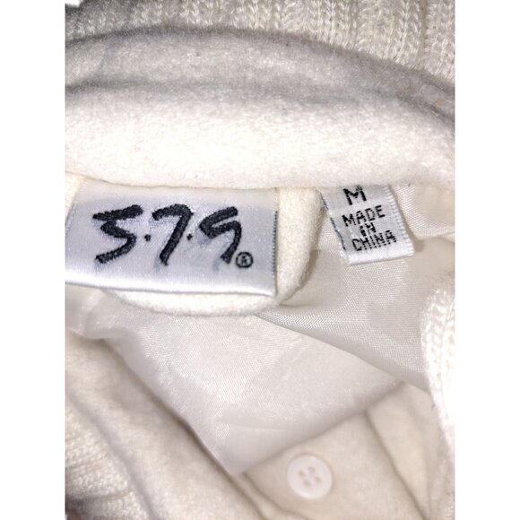 5.7.9. Womens Ivory Wool Blend Button Coast Medium Chic and Cozy - Picture 8 of 9